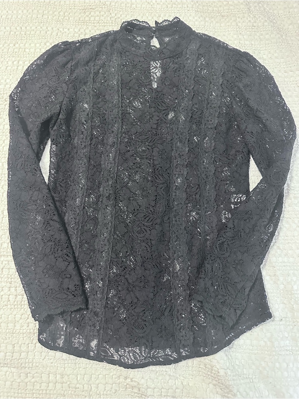 Reformation Kruger Black Lace Blouse